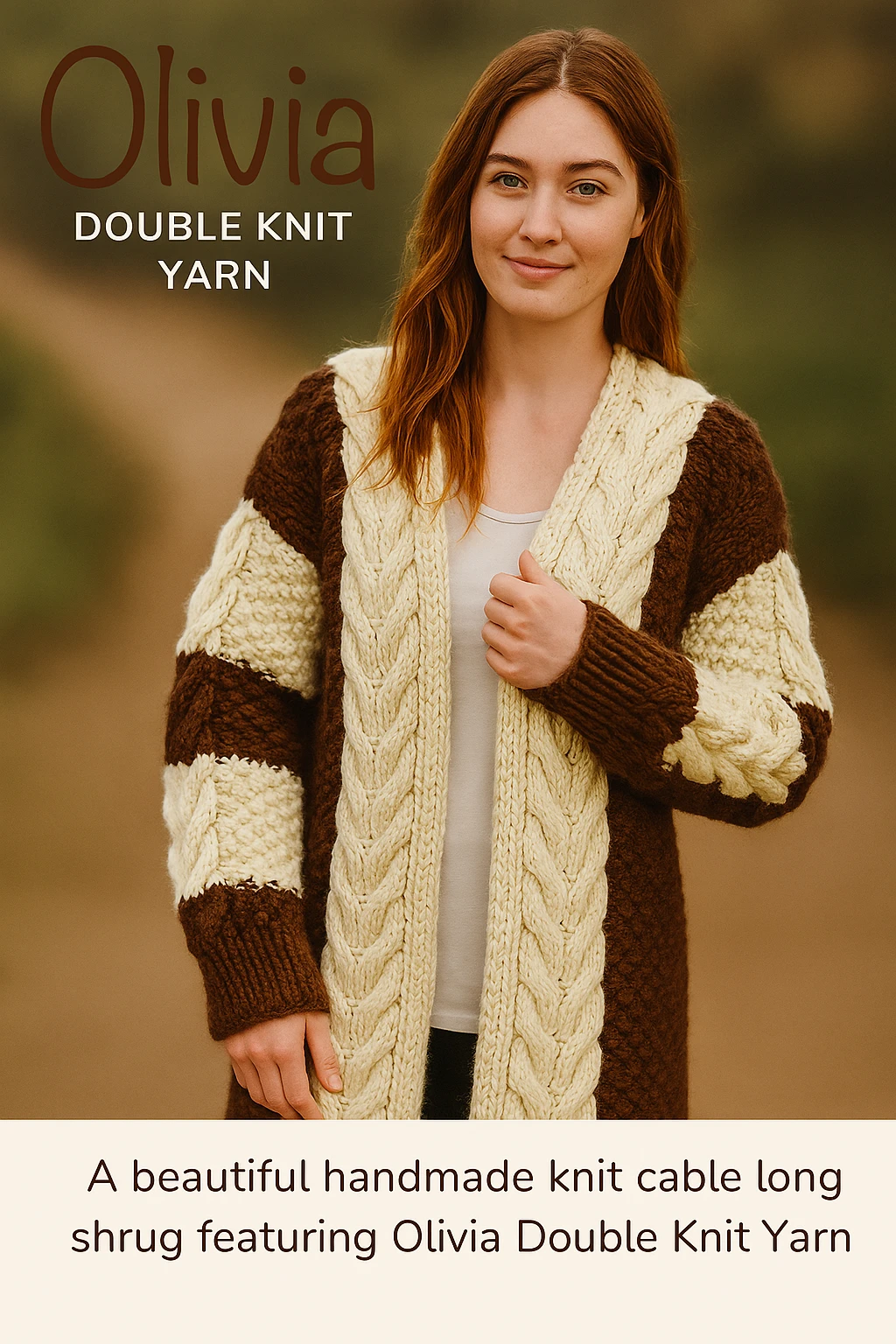 How to Knit a Cozy Long Cable Shrug with Ganga Olivia Yarn (Step-by-Step Tutorial)