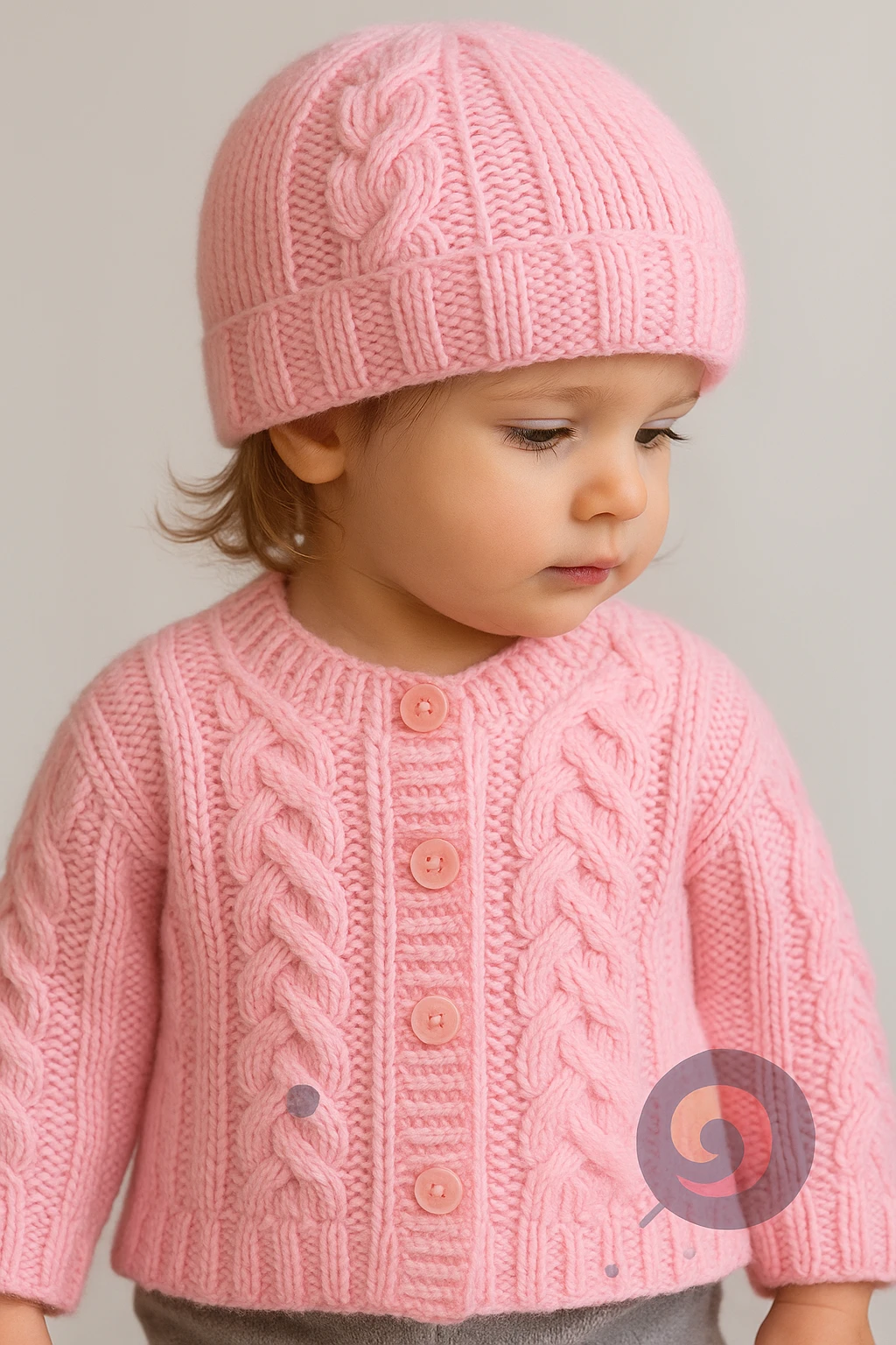 How to Knit a Baby Girl Cable Knit Cardigan & Beanie with Ganga Olivia Yarn
