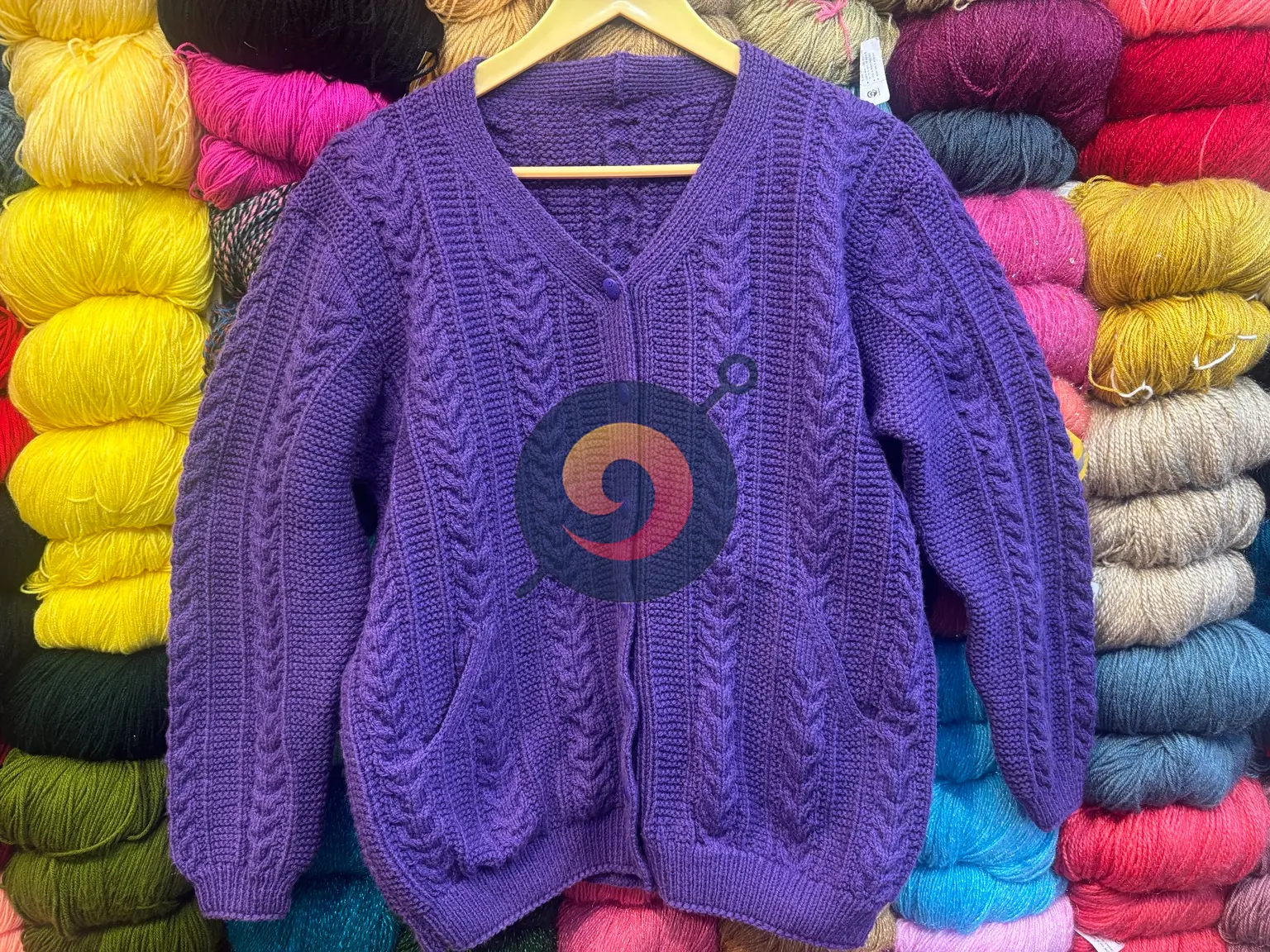 Dev Wool House Cable Knit Koti